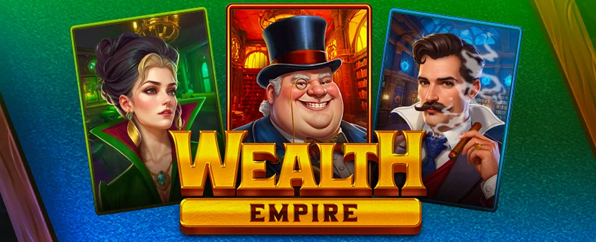 Step into Wealth Empire for a thrilling chance to multiply your stakes with Bonus game Multipliers, dice rolls for up to x9,990, and an instant Buy Bonus feature.