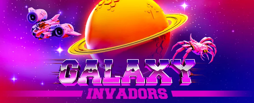 Discover for yourself what amazing rewards outer space offers by playing the Galaxy Invadors online slot game at Café Casino.