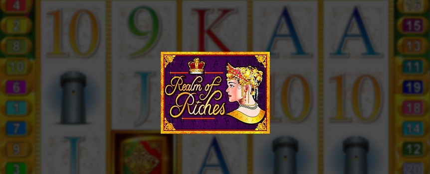 Bask in a sea of wealth when you play Our Casino's 5-reel, 20-line slot game Realm of Riches. Tiaras dripping in gemstones and shields adorned with gold are the norm in this game of unimaginable affluence. Join the upper echelon of society by triggering five Golden Shield icons; you'll collect 25 free games, during which if you hit a scatter win, you'll trigger the Re-Spin Feature and collect some serious winnings. At the conclusion of every session, you have a chance to win one last payout – the random progressive jackpot. Win this enviable payout and you'll be an instant hit with the bourgeoisie.