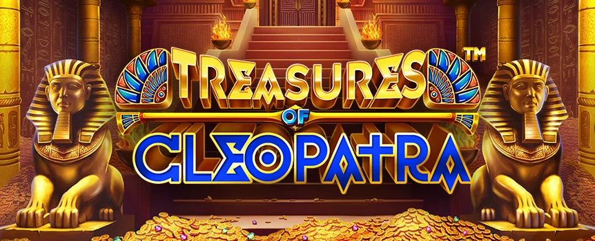 Uncover hidden treasures in Treasures of Cleopatra on Café Casino! Enjoy Free Spins, cascading reels, and up to 500x Multipliers!