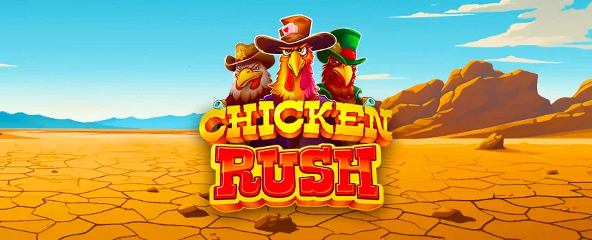 Saddle up and ride into town along with some fearsome fowl in the slot Chicken Rush on Cafe Casino. This Wild West escapade features three levels of Bonus Buys, a Free Spins round, and more.