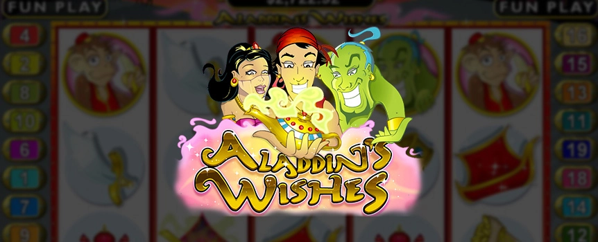 Make three wishes and spin for your fortune with the 5-reel slot game that will open up a whole new world of fun. Aladdin’s Wishes is the online slot that will give you all the great luck of everyone’s favourite Disney character. You don’t need to travel to the land of magic carpets to experience this kind of luck either. When you spin this game you’ll see monkeys, magic lamps, palaces, jewels and green genies. Rub that lamp and the genie will grant you 25 free games and may even double your winnings. A random progressive jackpot is yours for the taking, all you have to do is spin!