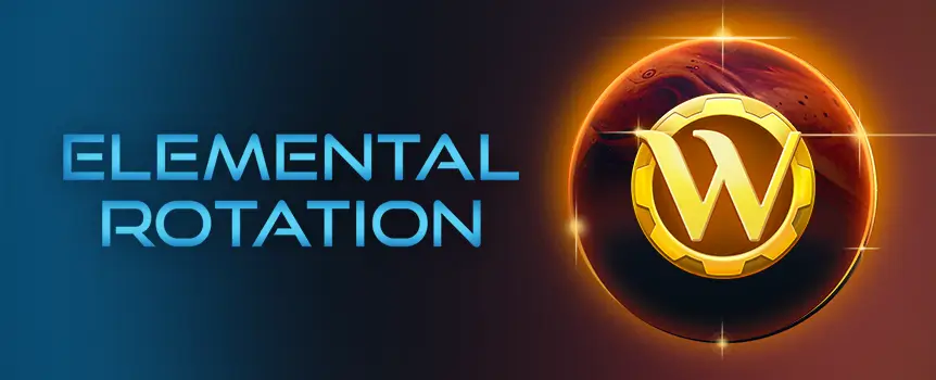 Feel the power of earth’s elements and rotating reels when you play the Elemental Rotation online slot game at Café Casino.