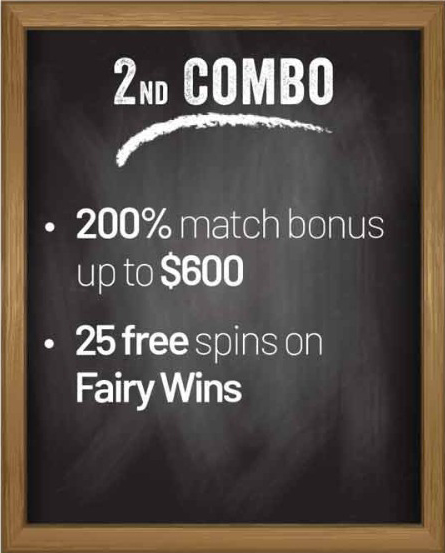 200% up to $600 + 25 free spins